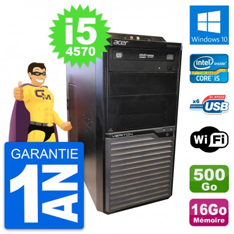 PC Tour Acer Veriton M2630G Intel i5-4570 RAM 16Go Disque 500Go Windows 10 Wifi