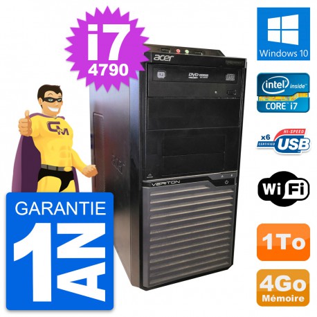 PC Tour Acer Veriton M2630G Intel i7-4790 RAM 4Go Disque Dur 1To Windows 10 Wifi