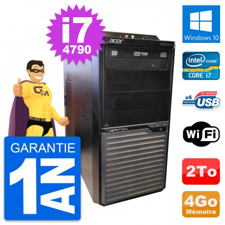 PC Tour Acer Veriton M2630G Intel i7-4790 RAM 4Go Disque Dur 2To Windows 10 Wifi