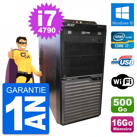 PC Tour Acer Veriton M2630G Intel i7-4790 RAM 16Go Disque 500Go Windows 10 Wifi