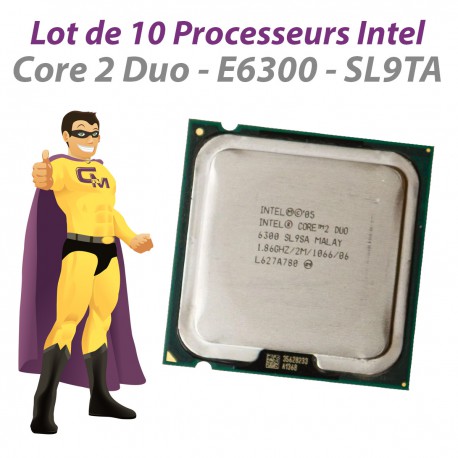 Lot x10 Processeurs CPU Intel Core 2 Duo E6300 1.86Ghz 2Mo SL9TA 1066Mhz LGA775