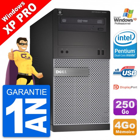 PC Tour Dell OptiPlex 3020 Intel G3220 RAM 4Go Disque Dur 250Go Windows 10 Wifi