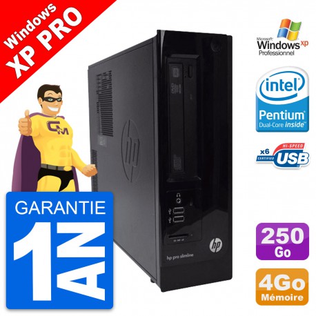 PC HP Pro 3300 SFF Intel G620 RAM 4Go Disque Dur 250Go Windows XP