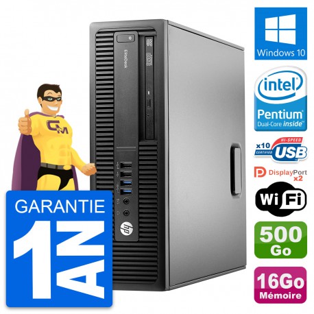 PC HP EliteDesk 800 G2 SFF Intel G4400 RAM 16Go Disque 500Go Windows 10 Wifi