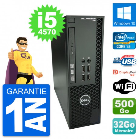 PC Dell Precision T1700 SFF Intel i5-4570 RAM 32Go Disque 500Go Windows 10 Wifi