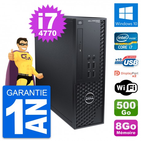 PC Dell Precision T1700 SFF Intel i7-4770 RAM 8Go Disque 500Go Windows 10 Wifi