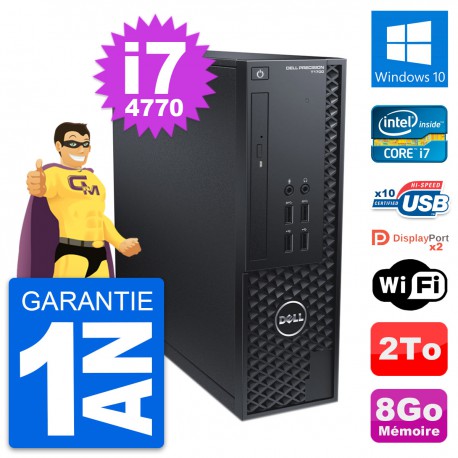 PC Dell Precision T1700 SFF Intel i7-4770 RAM 8Go Disque 2To Windows 10 Wifi