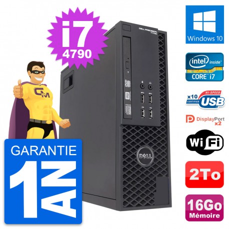 PC Dell T1700 SFF Intel Core i7-4790 RAM 16Go Disque Dur 2To Windows 10 Wifi
