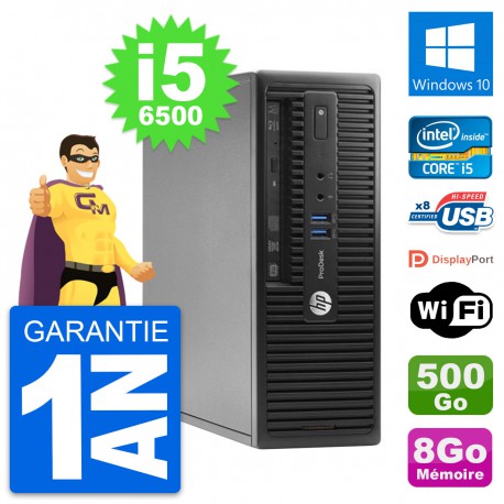 PC HP ProDesk 400 G3 SFF Intel i5-6500 RAM 8Go Disque Dur 500Go Windows 10 Wifi