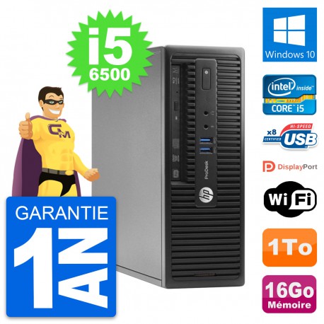 PC HP ProDesk 400 G3 SFF Intel Core i5-6500 RAM 16Go Disque 1To Windows 10 Wifi