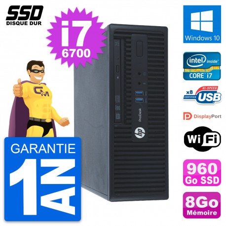 PC HP ProDesk 400 G3 SFF Intel Core i7-6700 RAM 8Go SSD 960Go Windows 10 Wifi