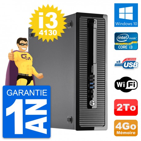 PC HP ProDesk 400 G1 SFF Intel i3-4130 RAM 4Go Disque Dur 2To Windows 10 Wifi