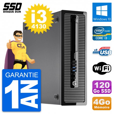 PC HP ProDesk 400 G1 SFF Intel Core i3-4130 RAM 4Go SSD 120Go Windows 10 Wifi