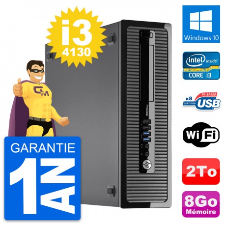 PC HP ProDesk 400 G1 SFF Intel i3-4130 RAM 8Go Disque Dur 2To Windows 10 Wifi