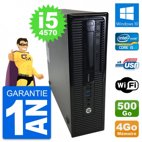 PC HP ProDesk 400 G1 SFF Intel i5-4570 RAM 4Go Disque Dur 500Go Windows 10 Wifi
