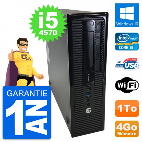 PC HP ProDesk 400 G1 SFF Intel i5-4570 RAM 4Go Disque Dur 1To Windows 10 Wifi