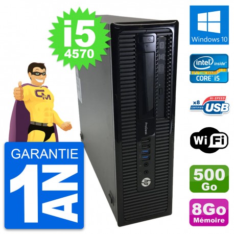 PC HP ProDesk 400 G1 SFF Intel i5-4570 RAM 8Go Disque Dur 500Go Windows 10 Wifi