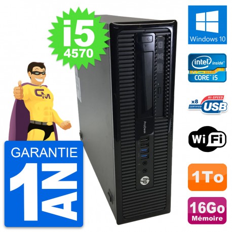PC HP ProDesk 400 G1 SFF Intel i5-4570 RAM 16Go Disque Dur 1To Windows 10 Wifi