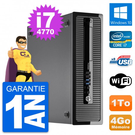 PC HP ProDesk 400 G1 SFF Intel i7-4770 RAM 4Go Disque Dur 1To Windows 10 Wifi