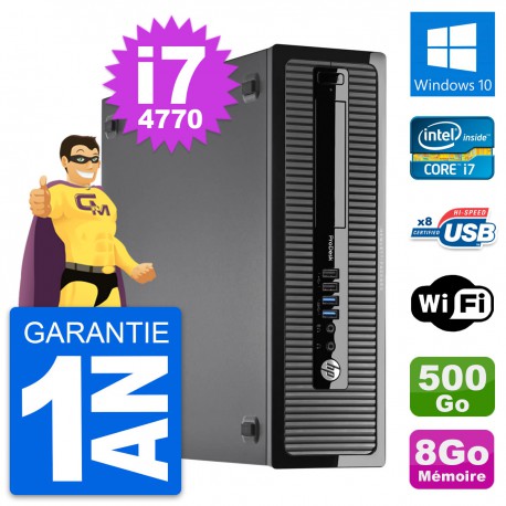 PC HP ProDesk 400 G1 SFF Intel i7-4770 RAM 8Go Disque Dur 500Go Windows 10 Wifi