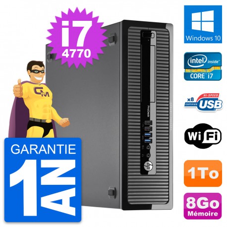 PC HP ProDesk 400 G1 SFF Intel i7-4770 RAM 8Go Disque Dur 1To Windows 10 Wifi