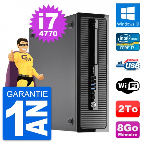 PC HP ProDesk 400 G1 SFF Intel i7-4770 RAM 8Go Disque Dur 2To Windows 10 Wifi