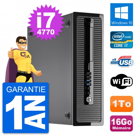 PC HP ProDesk 400 G1 SFF Intel i7-4770 RAM 16Go Disque Dur 1To Windows 10 Wifi