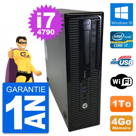 PC HP ProDesk 400 G1 SFF Intel i7-4790 RAM 4Go Disque Dur 1To Windows 10 Wifi