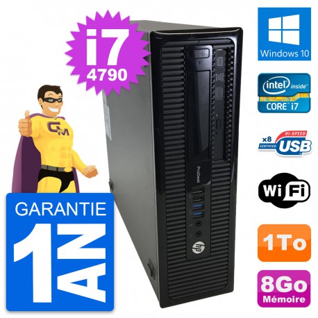PC HP ProDesk 400 G1 SFF Intel i7-4790 RAM 8Go Disque Dur 1To Windows 10 Wifi