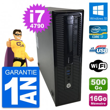 PC HP ProDesk 400 G1 SFF Intel i7-4790 RAM 16Go Disque Dur 500Go Windows 10 Wifi
