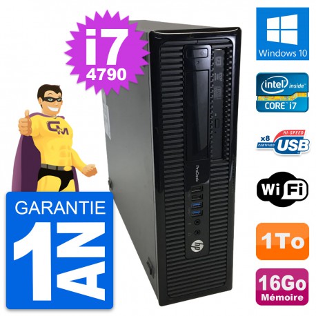 PC HP ProDesk 400 G1 SFF Intel i7-4790 RAM 16Go Disque Dur 1To Windows 10 Wifi