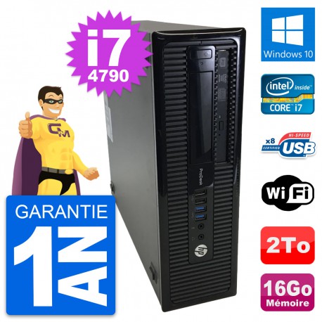 PC HP ProDesk 400 G1 SFF Intel i7-4790 RAM 16Go Disque Dur 2To Windows 10 Wifi