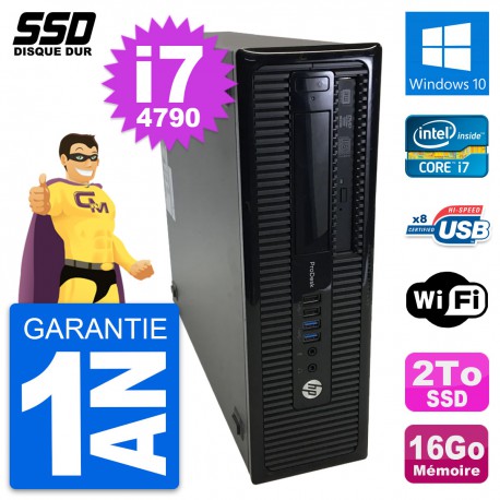 PC HP ProDesk 400 G1 SFF Intel Core i7-4790 RAM 16Go SSD 2To Windows 10 Wifi