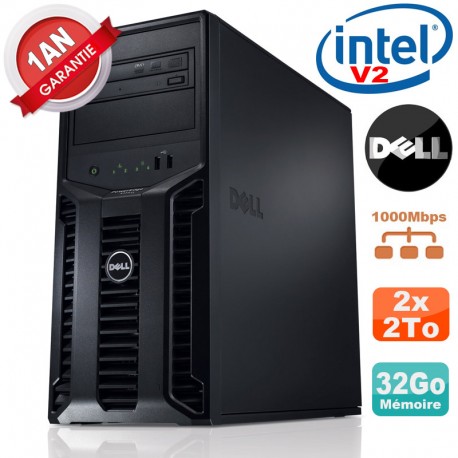 Serveur DELL PowerEdge T110 II NR Xeon Quad Core E3-1220 V2 32Go Ram Ecc 2x 2To