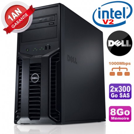 Serveur DELL PowerEdge T110 II Xeon QuadCore E3-1220 V2 8Go Ram Ecc 2x 300Go SAS