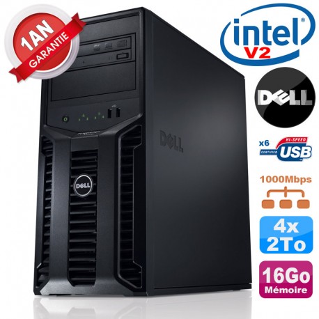 Serveur DELL PowerEdge T110 II Xeon QuadCore E3-1220 V2 16Go Ram Ecc 4x 2To SATA