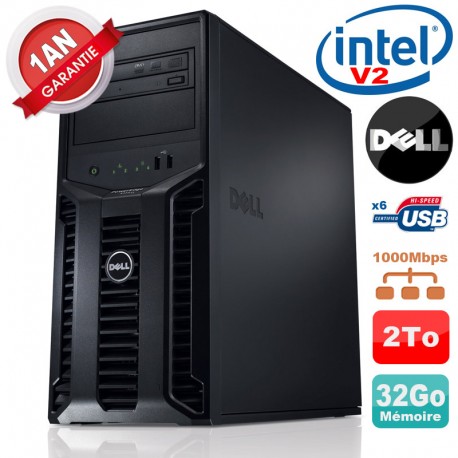Serveur DELL PowerEdge T110 II Xeon QuadCore E3-1220 V2 32Go Ram Ecc 2To SATA