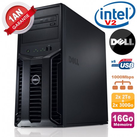Serveur DELL PowerEdge T110 II Xeon E3-1220 V2 16Go Ram 2x2To SATA + 2x300Go SAS