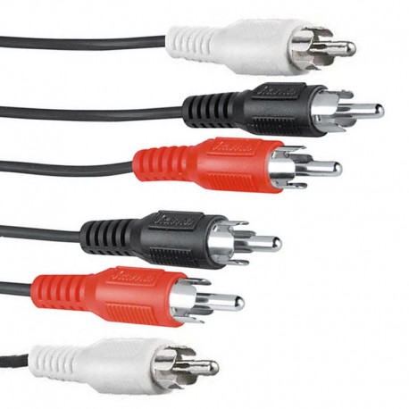 Câble Cordon Adaptateur Externe Triple RCA Mâle 1m Noir Rouge Blanc