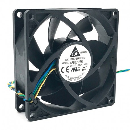 Ventilateurs Delta DC Brushless AFB0812SHB DC 12V Fan 4-Pin 60cm 80x80x25mm