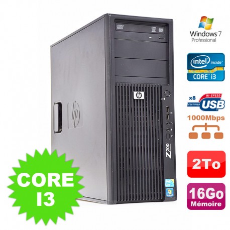 HP WorkStation Z200 Tour Core i3-530 2.93Ghz 16Go Disque 2To Graveur W7 Pro