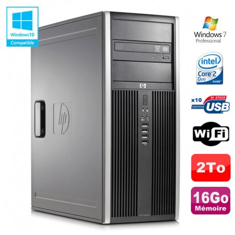 PC Tour HP Elite 8000 CMT Core2Duo E8400 3Ghz 16Go Disque 2To Graveur WIFI Win 7