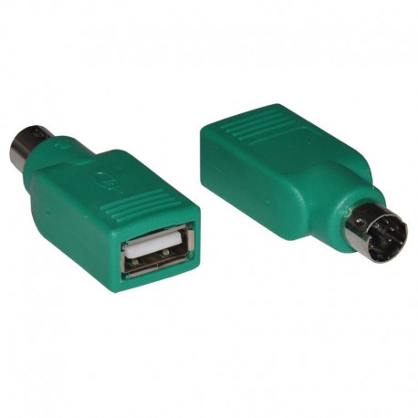 Adaptateur PS/2 Mâle vers USB 2.0 Femelle Clavier Souris Vert Keyboard Mouse