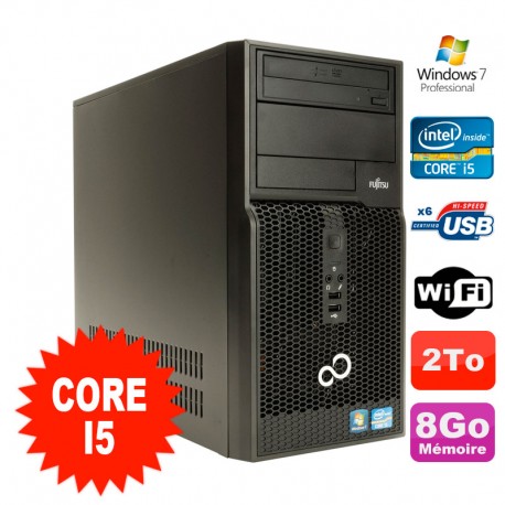 PC Tour Fujitsu Esprimo P400 I5-2400 3.1Ghz 8Go Disque 2To Graveur WIFI Win 7