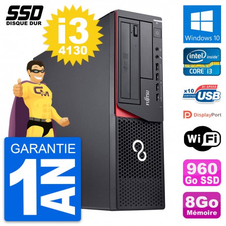 PC Fujitsu Esprimo E920 DT Intel Core i3-4130 RAM 8Go SSD 960Go Windows 10 Wifi