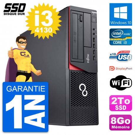 PC Fujitsu Esprimo E920 DT Intel Core i3-4130 RAM 8Go SSD 2To Windows 10 Wifi