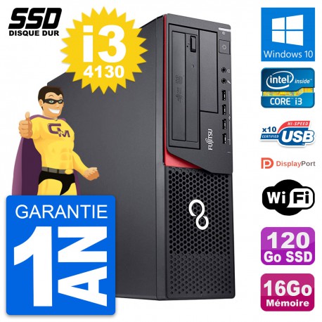 PC Fujitsu Esprimo E920 DT Intel Core i3-4130 RAM 16Go SSD 120Go Windows 10 Wifi