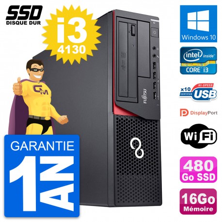 PC Fujitsu Esprimo E920 DT Intel Core i3-4130 RAM 16Go SSD 480Go Windows 10 Wifi