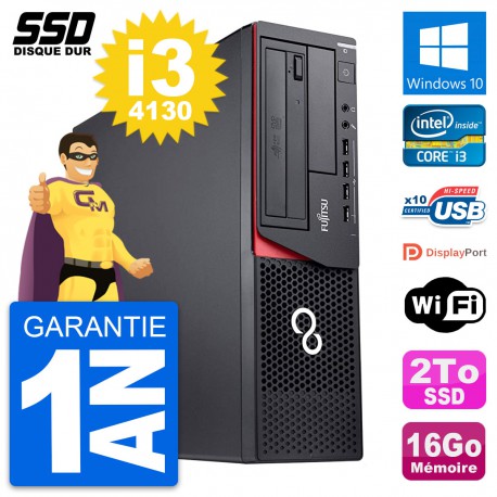 PC Fujitsu Esprimo E920 DT Intel Core i3-4130 RAM 16Go SSD 2To Windows 10 Wifi