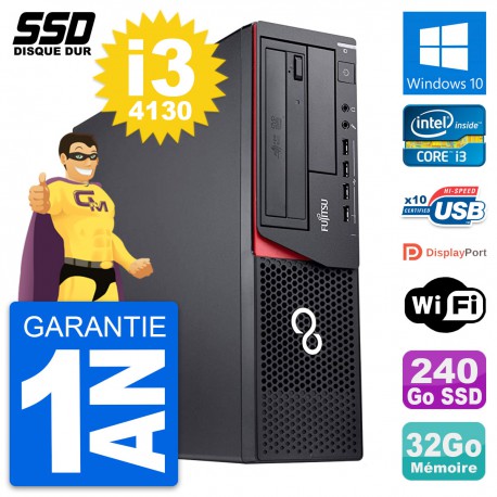 PC Fujitsu Esprimo E920 DT Intel Core i3-4130 RAM 32Go SSD 240Go Windows 10 Wifi